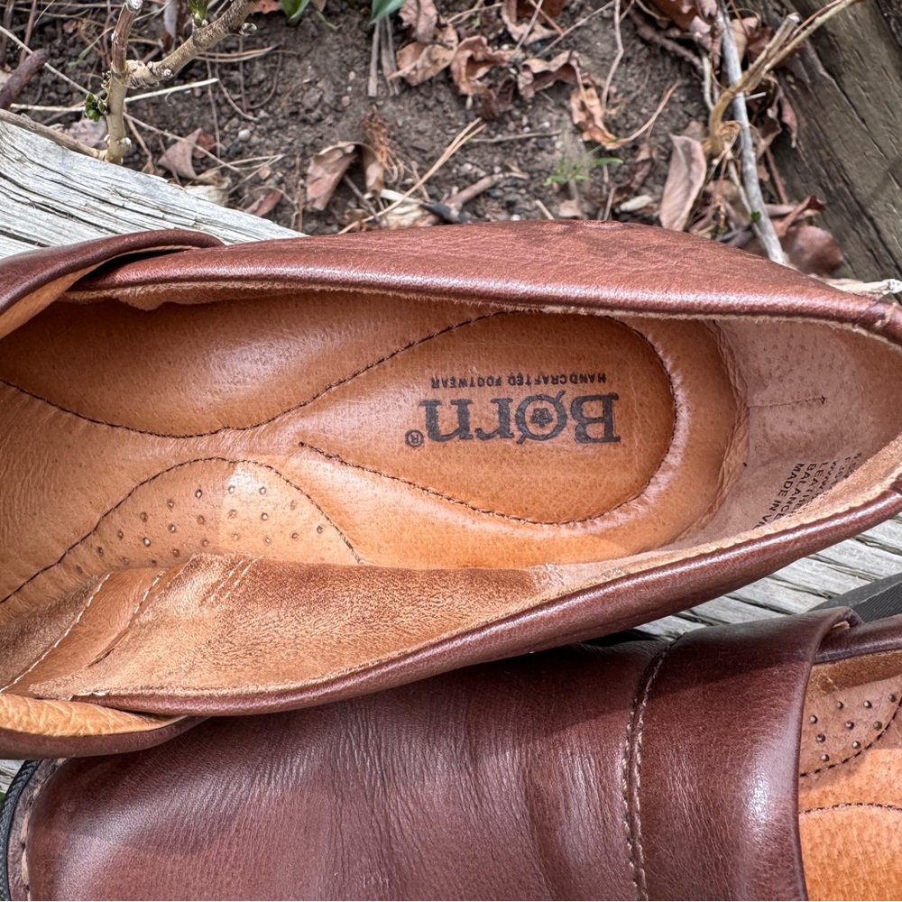 Born Women’s TOBY DUO Slip On Brown Leather Shoes Size 8.5M - Picture 8 of 12